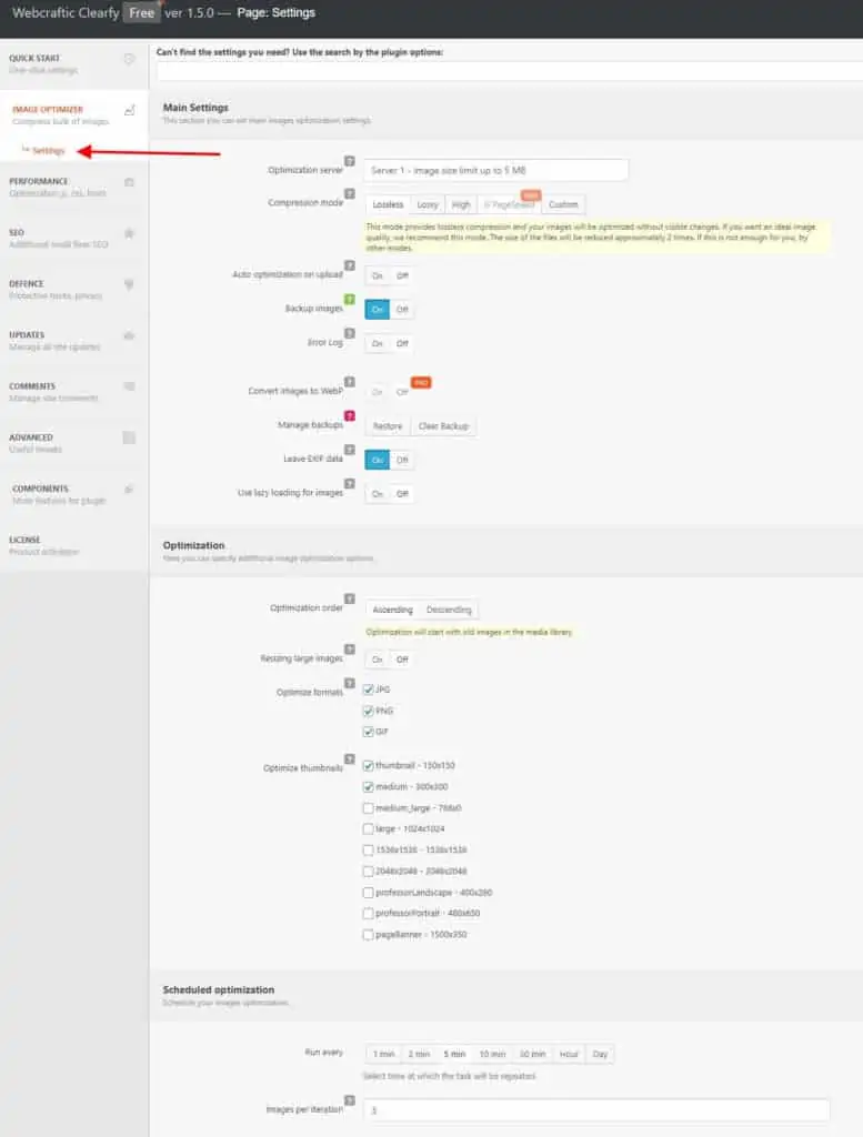 Clearfy plugin's 'Asset Manager' settings interface within the WordPress dashboard.