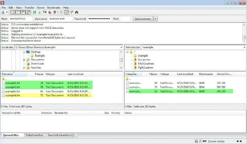 filezilla interface