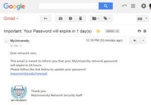 Phishing email examples